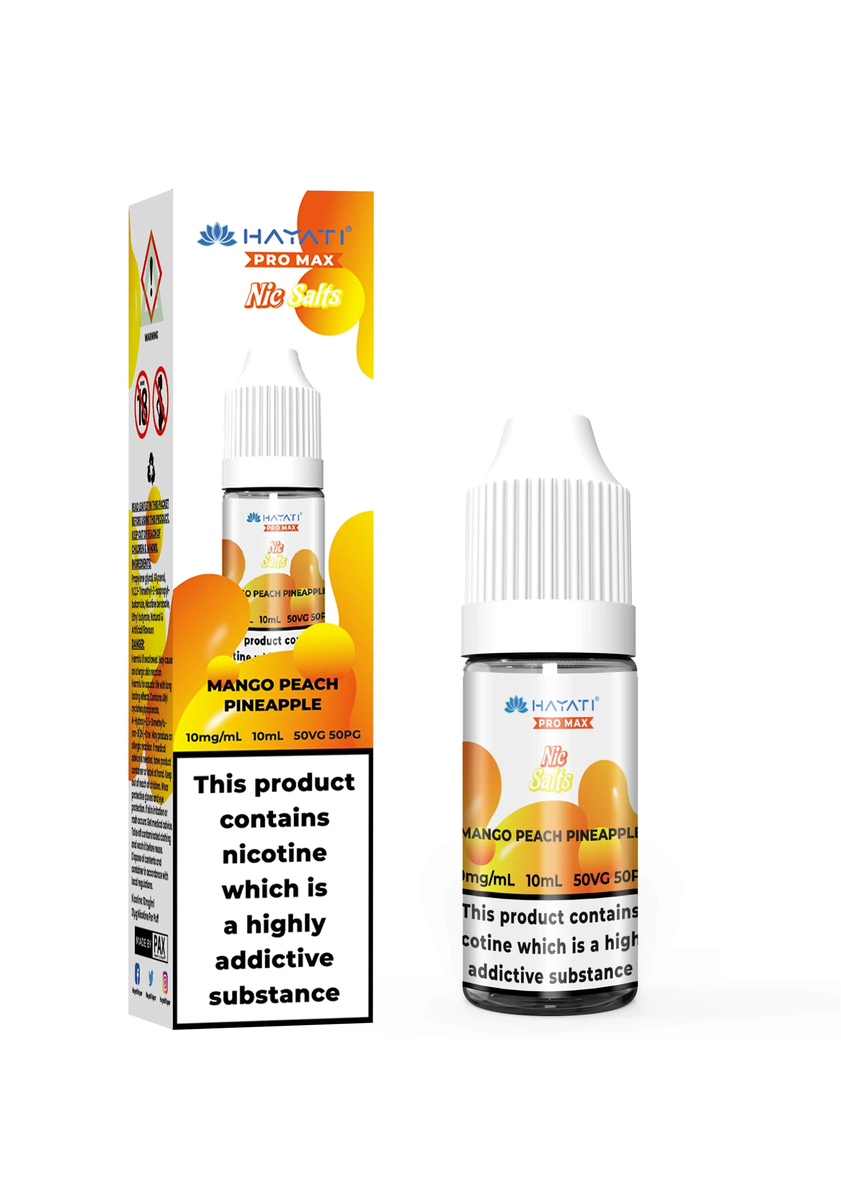 Mango Peach Pineapple Nic Salt E-Liquid by Hayati Crystal Pro Max 10ml